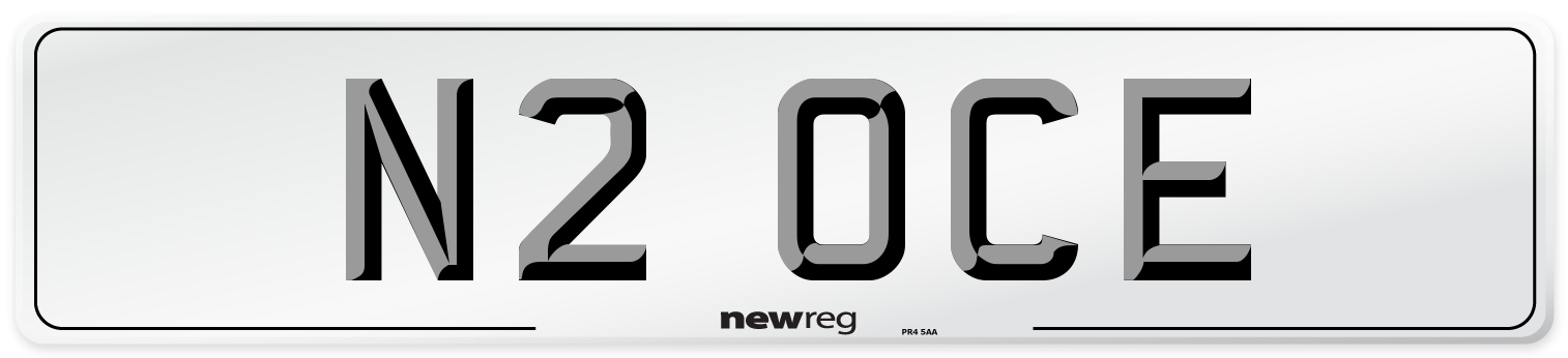 N2 OCE Number Plate from New Reg